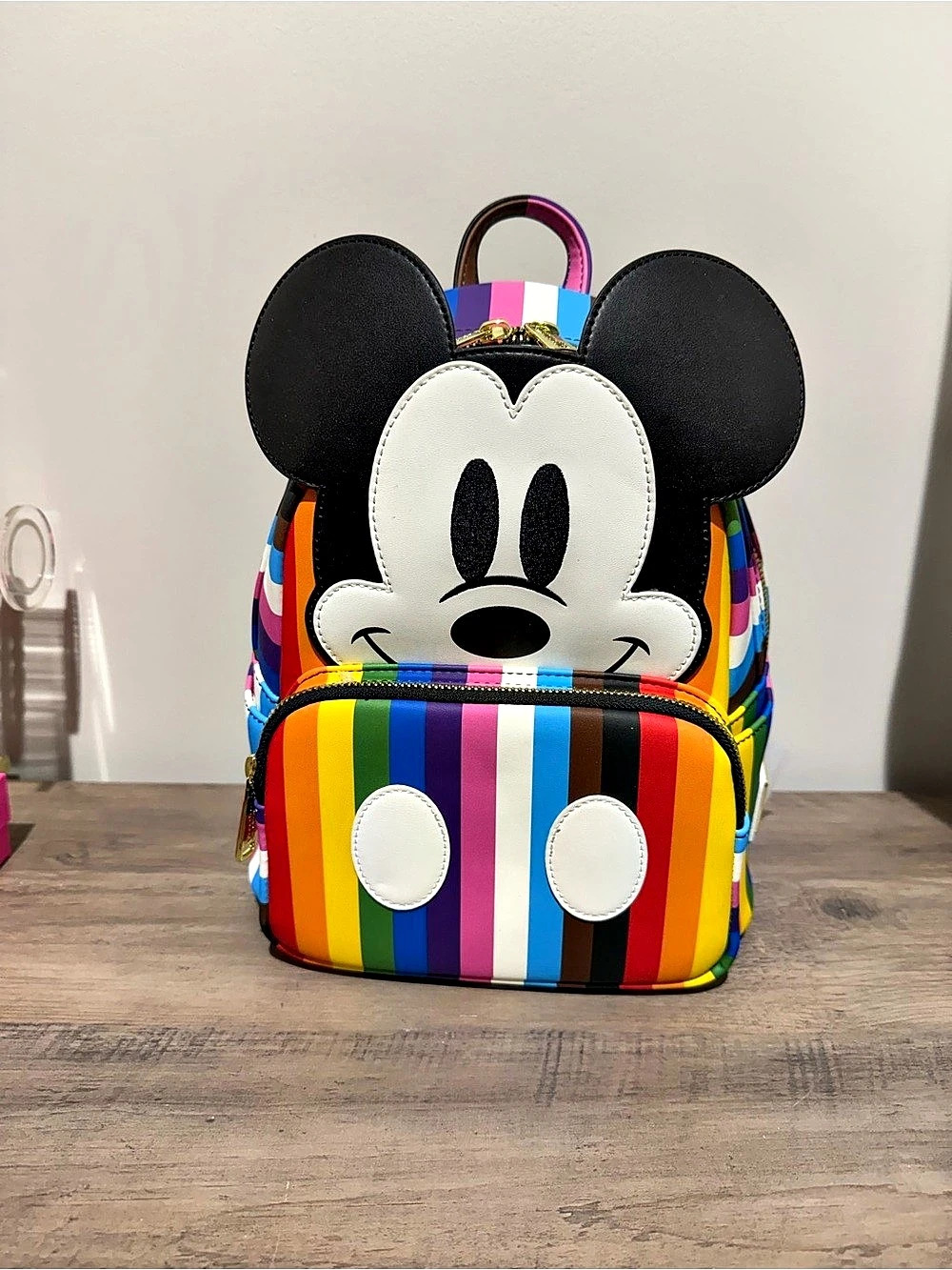 Disney Mickey Mouse Striped Mini Backpack NWT